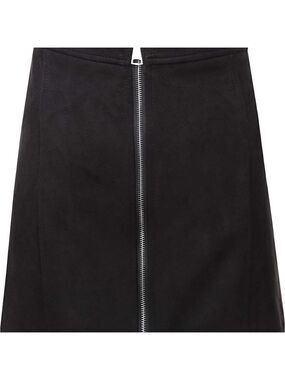 NWT Bellivera Womens High Waist Faux Suede A-LineFront ZipperSkirt  Sz XL